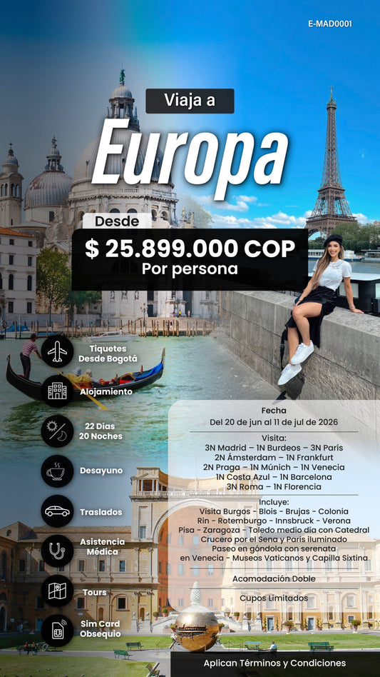 Eurotour Premium: El Gran Circuito Europeo desde Bogotá