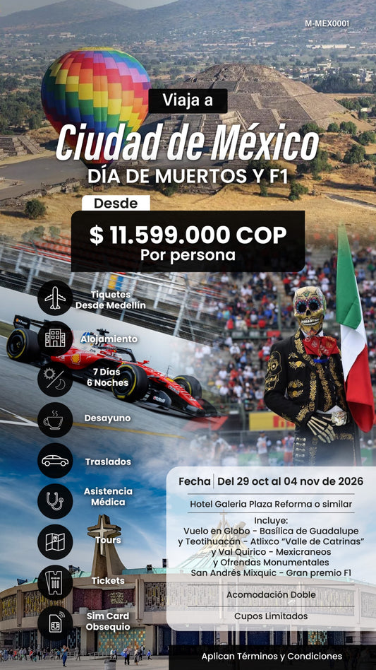 🏁 México Épico: Fórmula 1 y Día de Muertos desde Medellín 💀
